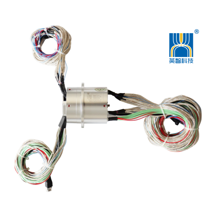 China Ingiant solid shaft slip ring1channel RF rotary joint + electric ...